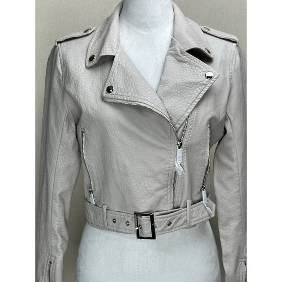 LA Coalition Vegan Leather Biker Style Jacket size S New With Tags - Picture 1 of 16